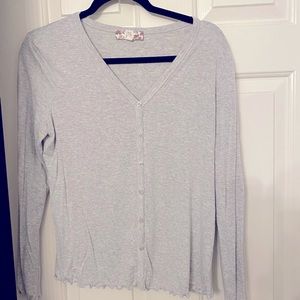 V-neck Button up top